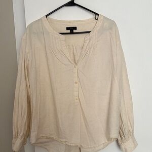 J. Crew Cream Blouse with Button Detail